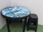 Mesa Redonda com 4 Bancos - perfeito estado