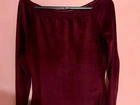 Blusa de manga comprida aveludada vinho - tamanho M