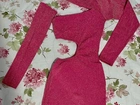 Vestido rosa brilhoso de festa