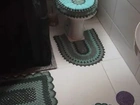 Conjunto de tapetes de crochê para banheiro