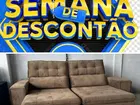 Sofá retrátil semana descontão, 4 lugares, marrom