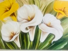 Quadro 80x120 de callas amarela e branca de 1190, 00 por Decoração Moderna