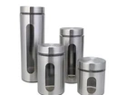 Porta Mantimentos 4pçs Inox, Lacrado + NF (Até 12x)