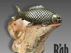 Peixe Carpa Enfeite de mesa, escultura para decoração