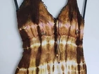 Vestido tie dye marrom e branco