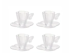 4 Xícara transparente cha borboleta 180ml wolff