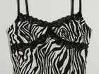 top zebra listrado de renda