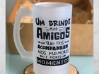 Kit 3 Canecas de Vidro Fosca Personalizada