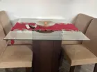 mesa 4 lugares tampo de vidro
