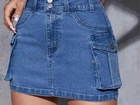 Saia jeans curta - P
