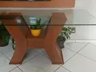 mesa com tampo de vidro 8 Lugares