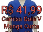 Camisa de Brim Gola V - Azul Royal