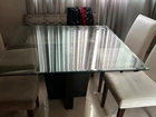 mesa de vidro quadrada 8 lugares