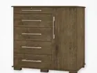 Comoda 5 Gavetas 1 Porta Marrom Oferta