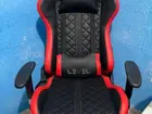 CADEIRA GAMER LEVEL RECLINÁVEL COM BRAÇO AJUSTÁVEL. VERMELHO E PRETO
