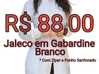 Jaleco Gola Padre em Gabardine Com Zíper - Punho Sanfonado