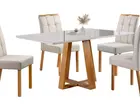 mesa de jantar retangular 120x80 com 4 cadeiras 100%MADEIRA