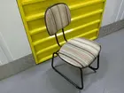 Cadeira de jantar estofada fixa s/ braços em Estofado / Aço Bege 83 cm x 46 cm x 52 cm