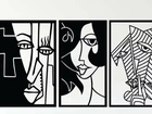 Quadro em MDF vazado rosto abstrato