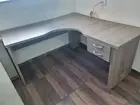 Mesa escritorio L e Armário 2 portas Madeira maciça
