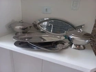 Jogo para servir, inox, linha Solar Tramontina, 04 baixelas e 02 sopeiras com tampas.