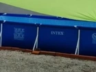 Piscina Estrutural Retangular 7127l Filtro Capa Intex Cor 220v