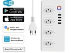 Régua Extensão tomada usb wifi Tuya Alexa Google filtro