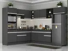 Armário de Cozinha Completa de Canto com Rodapé