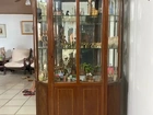 Belíssima Cristaleira Antiga Art Noveau Madeira Nobre Marchetada