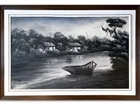 Quadro - Óleo sobre tela - Beira do Rio - O. A. Costa