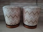 Par de Puffs Decorativos com Estampa Chevron