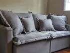 Sofá Retrátil / Cama Zero Caixa Novo no Linho Cinza