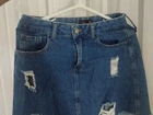 Saia Jeans estilo destroyed - Tam 38