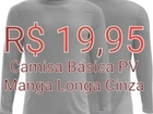 CAMISA BÁSICA MALHA PV MANGA LONGA COR CINZA