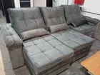 Sofá retratil reclinável cinza ( pronto entrega )