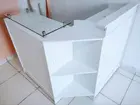BALCÃO EM L - BALCÃO CAIXA + BALCÃO SIMPLES COM TAMPO DE VIDRO