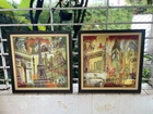 Conjunto 2 Quadros Paris e Londres 47x47cm