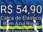 Calça Operacional Brim Azul Royal - Com Faixa Refletiva