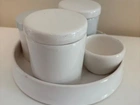 Kit higiene bebê cerâmica branco