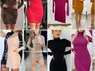 Vestido básico curto Canelado manga longa diversas cores