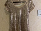 Vestido curto paetê dourado