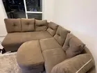 Sofá Suede Marrom em L