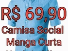 Camisa Social Mg Curta - Mescla Azul Claro Engenharia