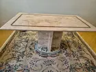mesa toda em marmore travertino