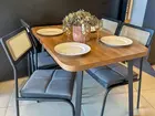 mesa de jantar com pés em carbono pronta entrega