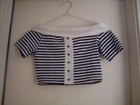Blusa navy ombro curta