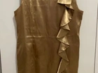 (TAM: 44-46 ou G-GG) Vestido Dourado Social Madrinha Casamento Festa Formatura Culto
