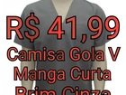 Camisa de Brim Gola V - CINZA