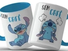 Kit 3 Canecas de Porcelana Branca e com Alça Colorida (Diversas Cores)