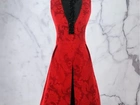 Alta-costura / Túnica em decote V - vermelho elegante